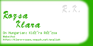 rozsa klara business card